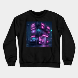 Neon cyberpunk Hotel Crewneck Sweatshirt